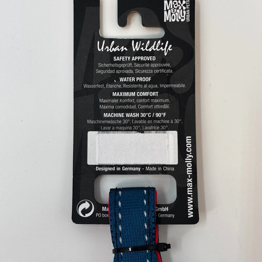 Max & Molly Dog Leash Pet Medium Blue Red Matrix Line Reflective Neoprene New 46